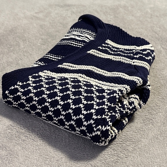 Madewell Womens Cardigan Sweater Stitchway Stripe Blue White XS Cotton - Picture 7 of 7